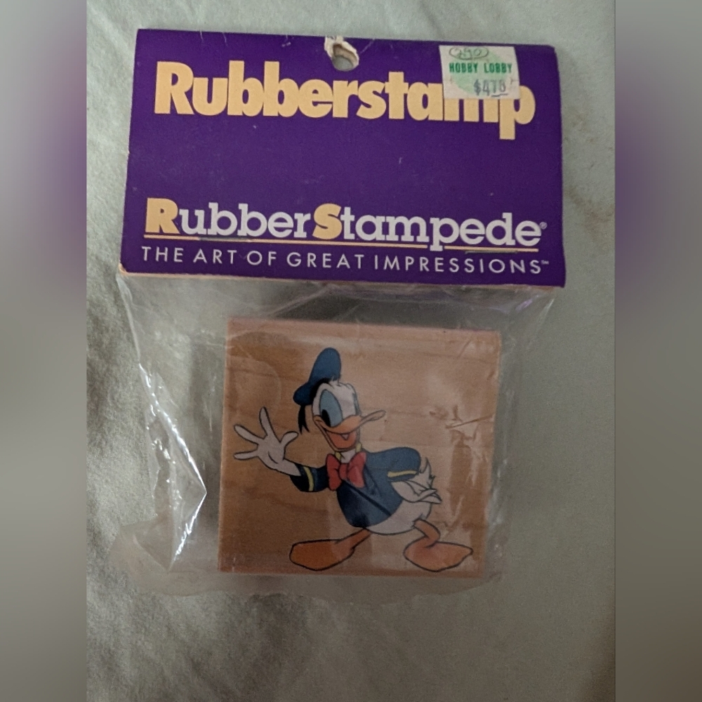 Vintage 1989 Disney Donald Duck Rubber Stampede Rubberstamp NEW Sealed NIP